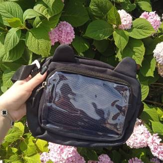 Сумка Ita Bag чорна з прозорим віконцем та вушками