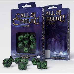 Набір кубиків Call of Cthulhu Black & green Dice Set (7)