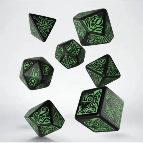 Набір кубиків Call of Cthulhu Black & green Dice Set (7)