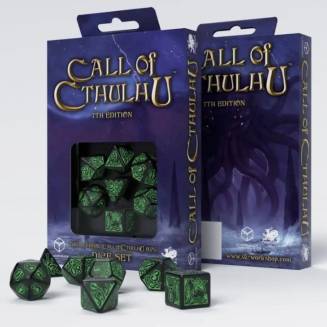 Набор кубиков Call of Cthulhu Black & green Dice Set (7)