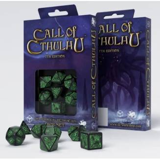 Набір кубиків Call of Cthulhu Black & green Dice Set (7)