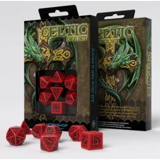 Набор кубиков Celtic 3D Revised Red & black Dice Set (7)
