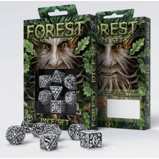 Набор кубиков Forest 3D White & black Dice Set (7)