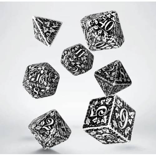 Набор кубиков Forest 3D White & black Dice Set (7)