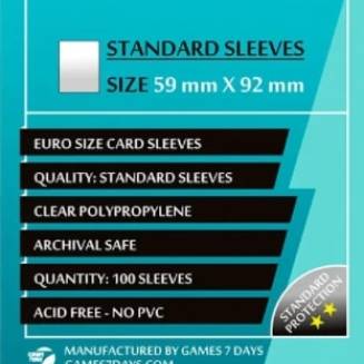 Протекторы Games7Days  (59 x 92 мм) Standard Euro Size (100 шт)