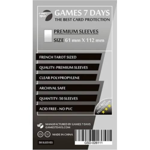 Протекторы Games7Days (61 x 112 мм) Premium French Tarot (50 шт)