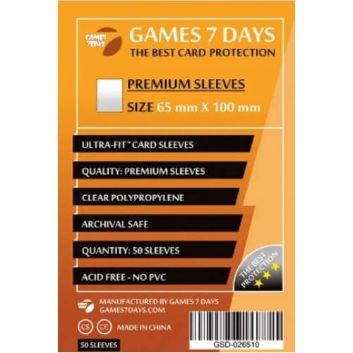 Протекторы Games7Days (65 x 100 мм) Premium Magnum (50 шт)