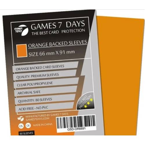 Протекторы Games7Days (66 х 91 мм) Orange Premium MTG (80 шт)