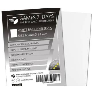 Протекторы Games7Days (66 х 91 мм) White Premium MTG (80 шт)