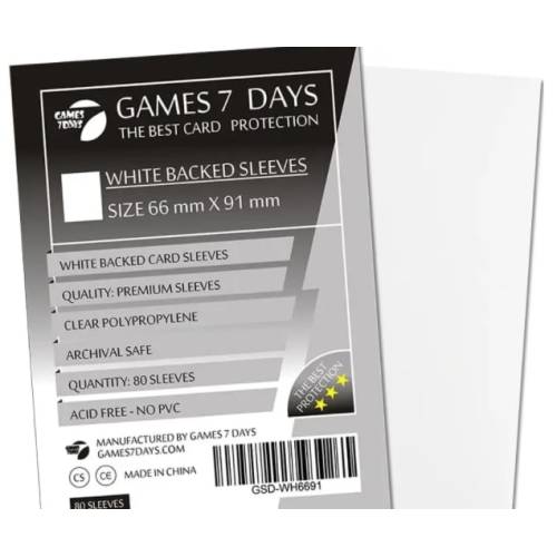 Протекторы Games7Days (66 х 91 мм) White Premium MTG (80 шт)