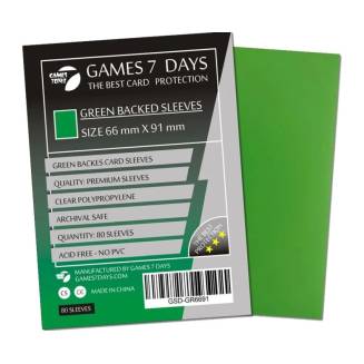 Протекторы Games7Days (66 х 91 мм / 63.5x88 мм) Green Premium MTG (80 шт)