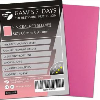 Протекторы Games7Days (66 х 91 мм / 63.5x88 мм) Pink Premium MTG (80 шт)