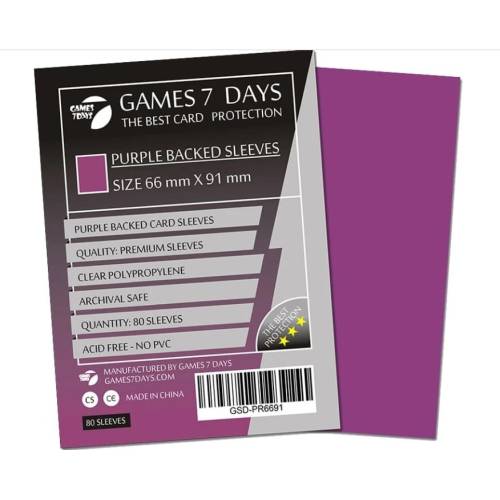 Протекторы Games7Days (66 х 91 мм / 63.5x88 мм) Purple Premium MTG (80 шт)