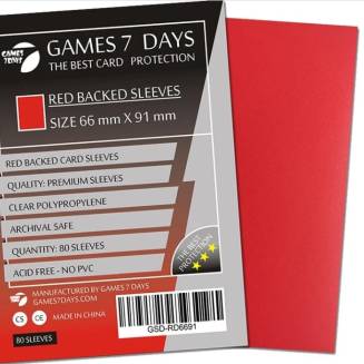 Протекторы Games7Days (66 х 91 мм / 63.5x88 мм) Red Premium MTG (80 шт)