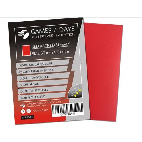Протектори Games7Days (66 х 91 мм / 63.5x88 мм) Red Premium MTG (80 шт) Протектори Games7Days (66 х 91 мм / 63.5x88 мм) Red Premium MTG (80 шт)