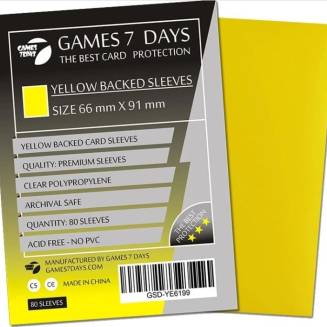 Протекторы Games7Days (66 х 91 мм / 63.5x88 мм) Yellow Premium MTG (80 шт)