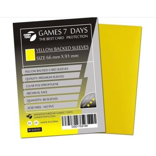 Протектори Games7Days (66 х 91 мм / 63.5x88 мм) Yellow Premium MTG (80 шт) Протектори Games7Days (66 х 91 мм / 63.5x88 мм) Yellow Premium MTG (80 шт)