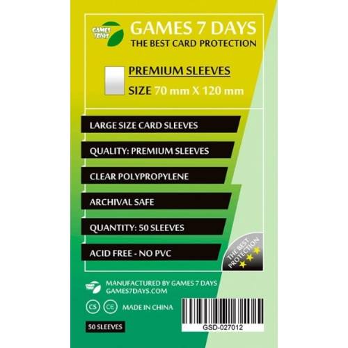 Протекторы Games7Days (70 x 120 мм) Premium Large Size (50 шт)