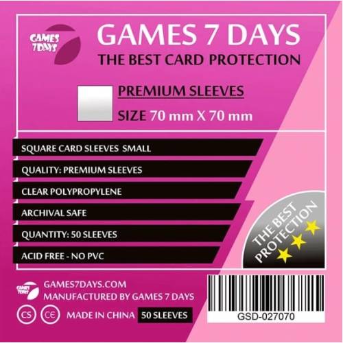 Протекторы Games7Days (70 x 70 мм) Premium Square (50 шт)