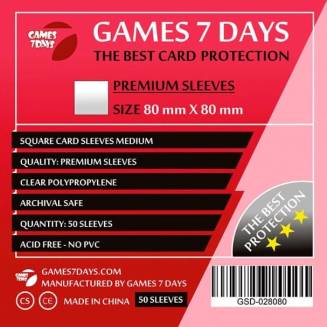 Протекторы Games7Days (80 x 80 мм) Premium Square (50 шт)