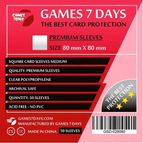Протектори Games7Days (80 x 80 мм) Premium Square (50 шт)