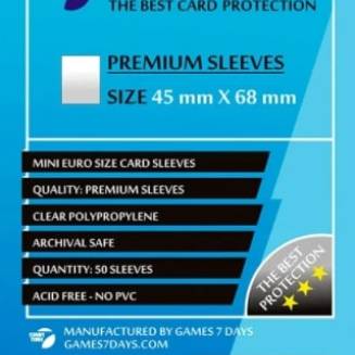 Протекторы Games7Days (45 x 68 мм) Premium Mini Euro (50 шт)