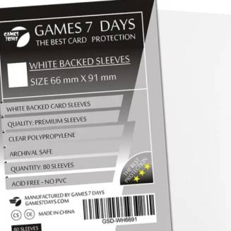 Протекторы Games7Days (66 х 91 мм) White Premium MTG (80 шт)