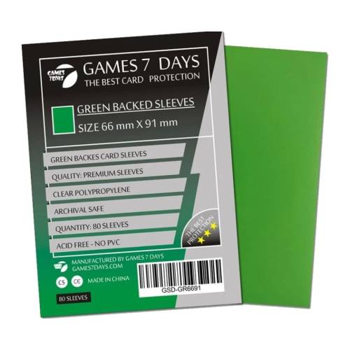 Протектори Games7Days (66 х 91 мм / 63.5x88 мм) Green Premium MTG (80 шт) Протектори Games7Days (66 х 91 мм / 63.5x88 мм) Green Premium MTG (80 шт)