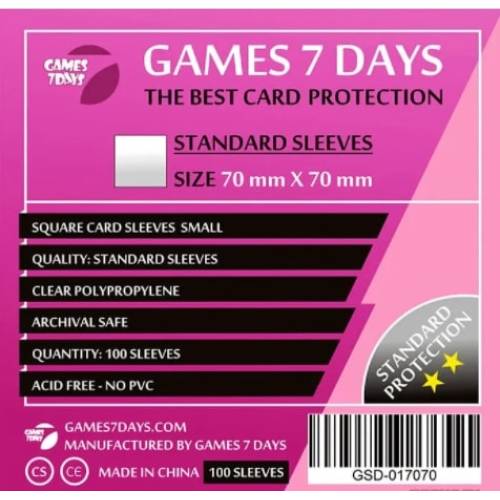 Протекторы Games7Days (70 x 70 мм) Standard Square (100 шт)