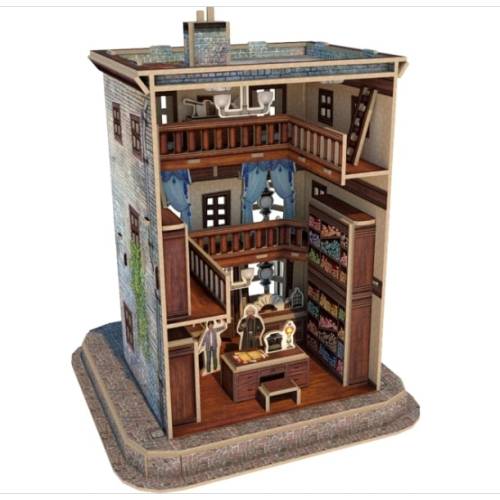 Магазин волшебных палочек Оливандера Пазл 3D Гарри Поттер (Ollivander Wand Shop Set 3D puzzle Harry Potter) Eng
