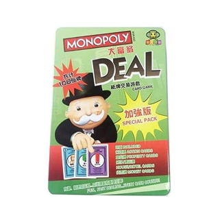 Monopoly Deal Card game Metal box