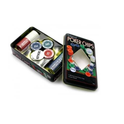Набір для Покеру Poker Chips 100 фішок в Металевому Боксі Набір для Покеру Poker Chips 100 фішок в Металевому Боксі