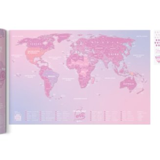 Скретч карта Travel Map Love World (Карта подорожей світу кохання) Eng